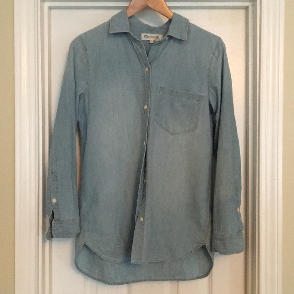 Madewell Chambray Ex Boyfriend Shirt Size Small